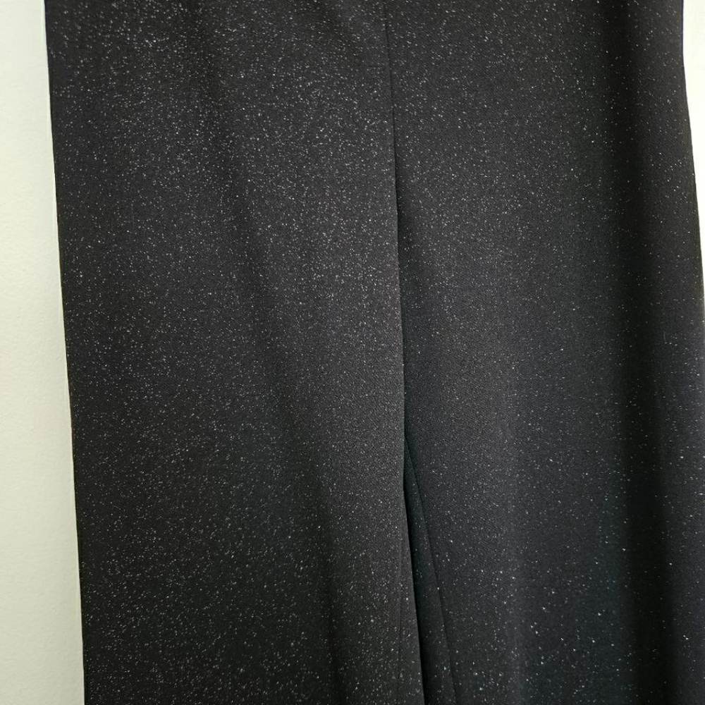 Talbots Black Glitter Sparkle Wide-Leg Pants 12 - Picture 7 of 10